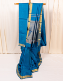 Pure Zari Kanjivaram Silk Blue Saree