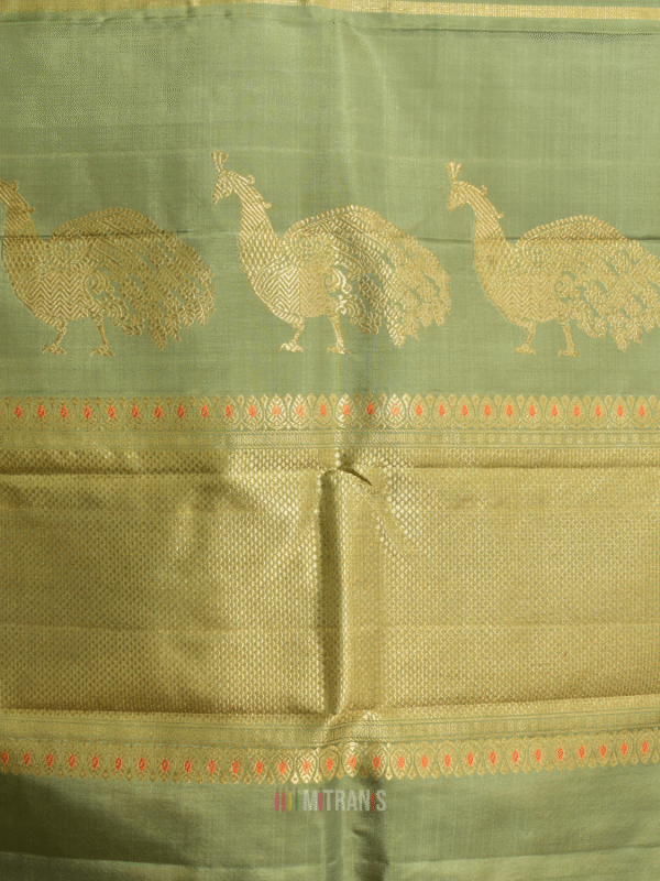 Pure Zari Kanjivaram Silk Pastel Green Saree | Mitranis