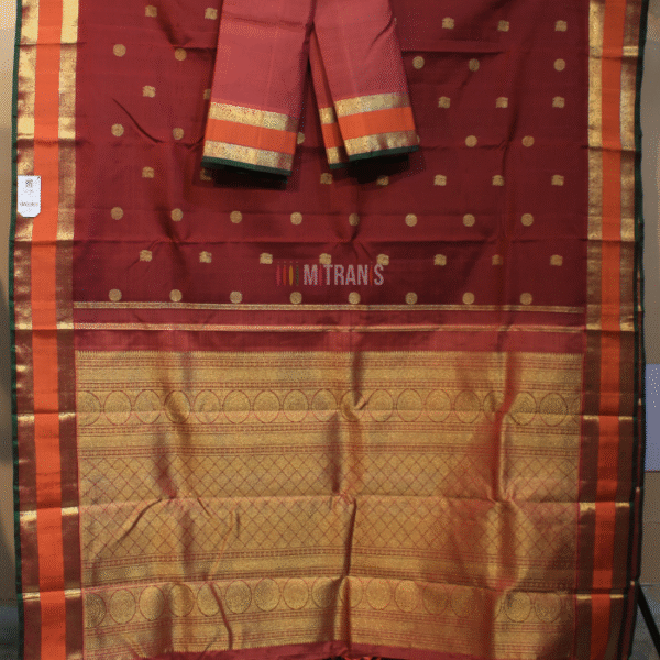 Pure Zari Kanjivaram Maroon Saree | Mitranis