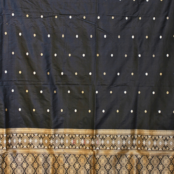 Assam Mulberry by Mulberry Black Saree | Mitranis
