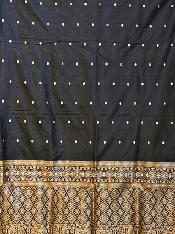 Assam Mulberry by Mulberry Black Saree | Mitranis