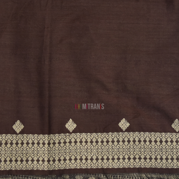 Assam Mulberry by Eri Silk Saree Dark Brown | Mitranis