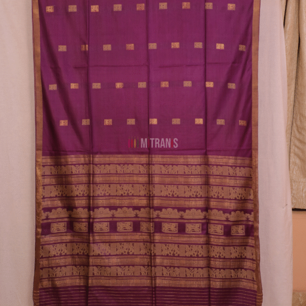 Kosa Tussar Silk Eggplant Saree | Mitranis