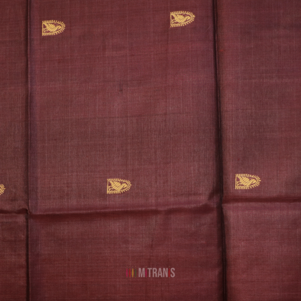 Kosa Tussar Silk Dark Wine Saree | Mitranis