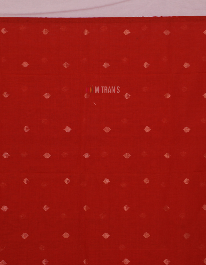Cotton By Cotton Vermillion Red Banarasi