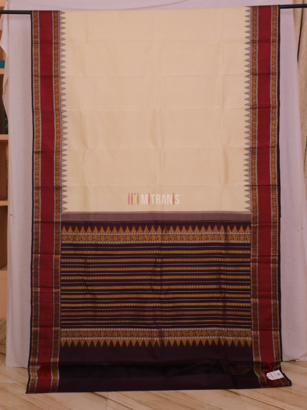 Cream Kanchipuram Silk Saree