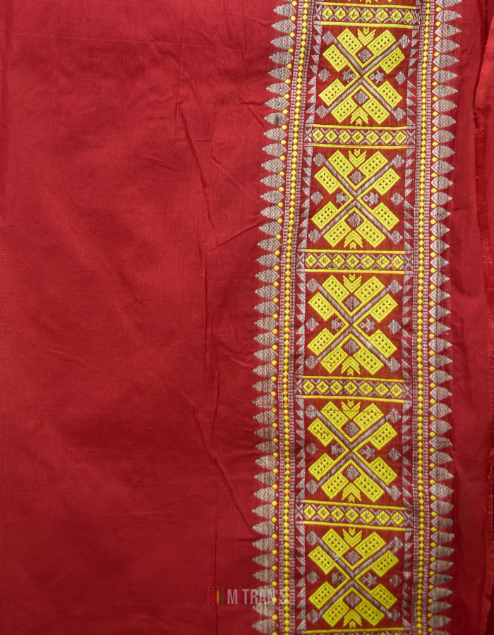 Assam Paat by Eri Silk Saree Red