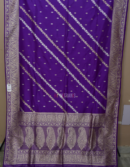 Single Katan Handwoven Banarasi Saree Purple