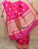 Single Katan Benarasi Saree Rani Pink