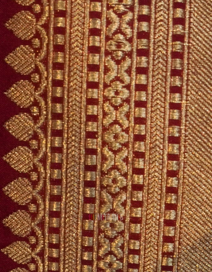 Double Katan Benarasi Reddish Maroon