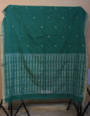 Cotton By Cotton Needle Saree Greenish Jamdani