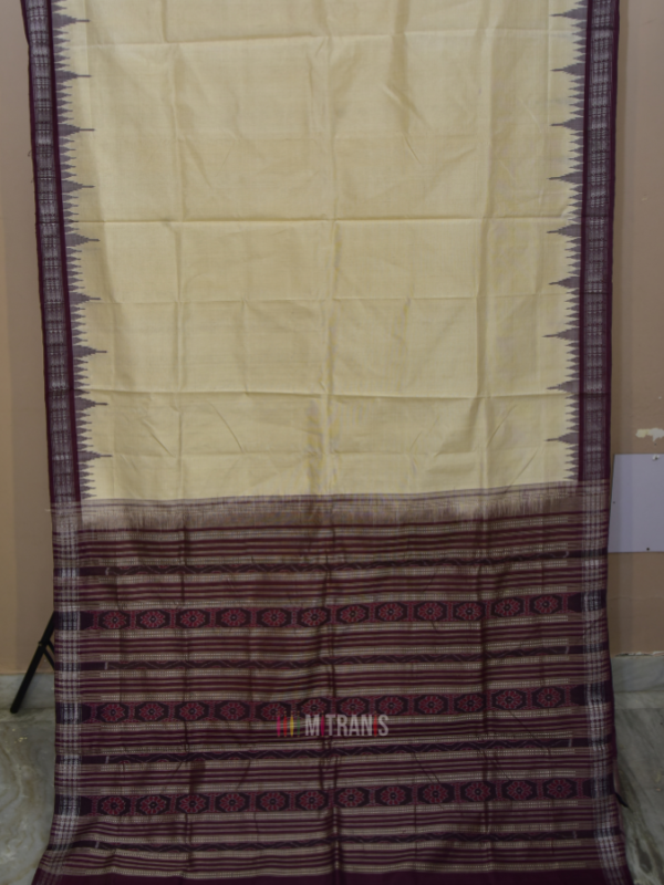 Sambalpuri Fine Twisted Tussar Saree Wine Red