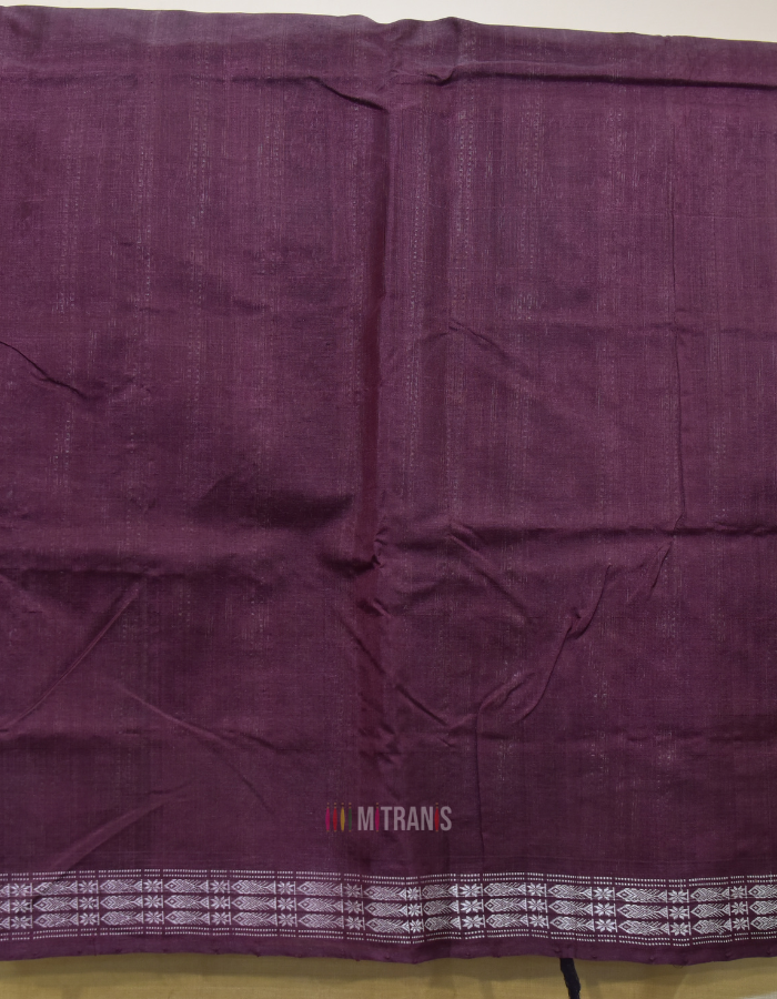 Sambalpuri Fine Twisted Tussar Saree Wine Red