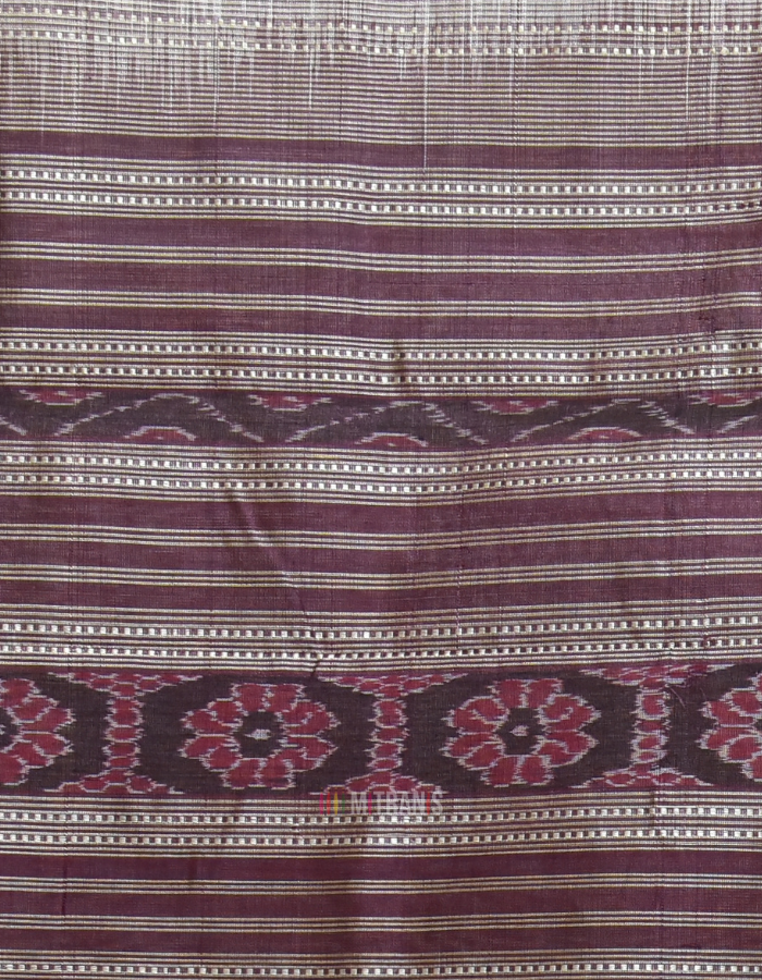Sambalpuri Fine Twisted Tussar Saree Wine Red