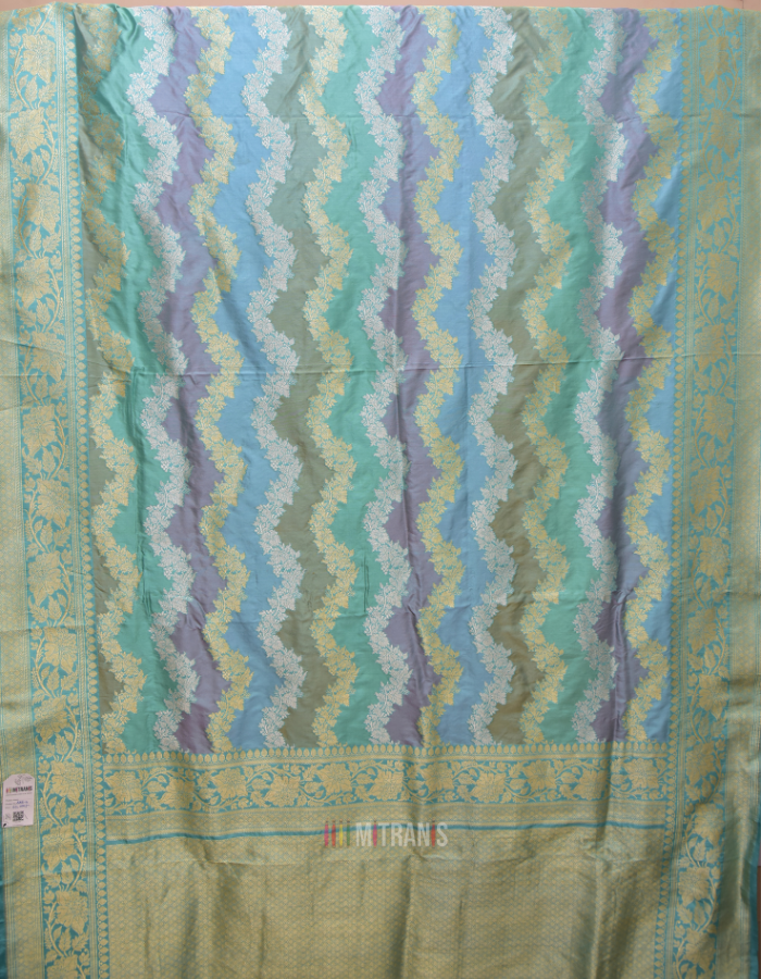 Rangkat Pure Katan Royal Banarasi Saree Sea Green - Image 2