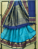Pure Zari Kanjivaram Silk Peacock Blue Saree