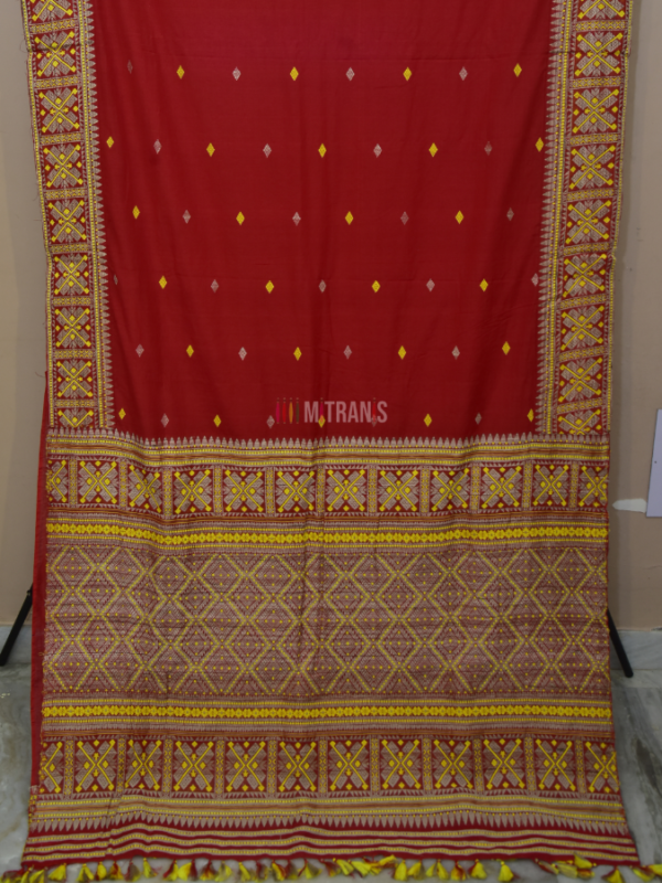 Assam Paat by Eri Silk Saree Red