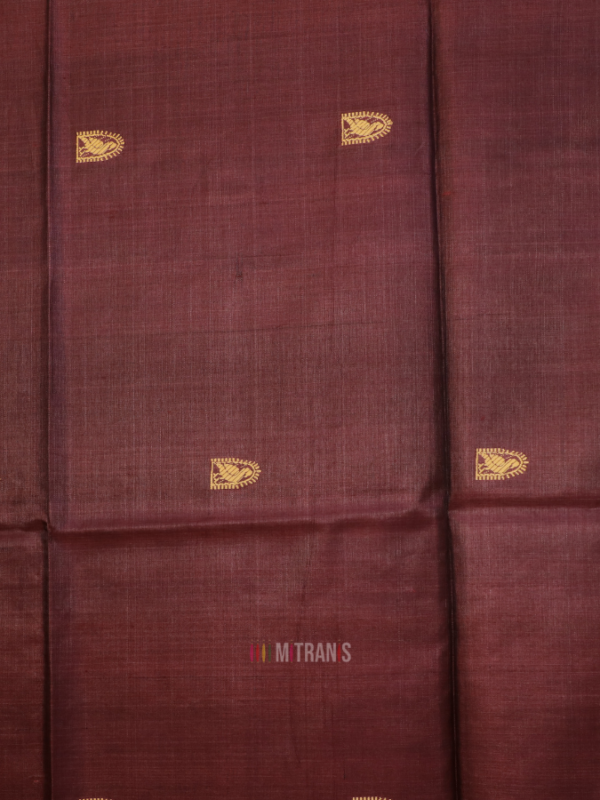 Kosa Tussar Silk Dark Wine Saree