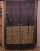 Kosa Tussar Silk Dark Slate Saree