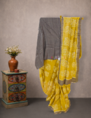 Hand Batik Pure Gachi Tussar Saree with Black Border | Mitranis | Best handloom Saree Collection