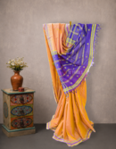 Brick Red Yellow Udupi Cotton Saree with Floral Butis | Mitranis