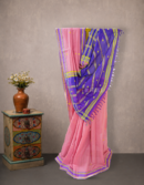 Onion Pink Udupi Cotton Saree with Yellow Floral Butis | Mitranis