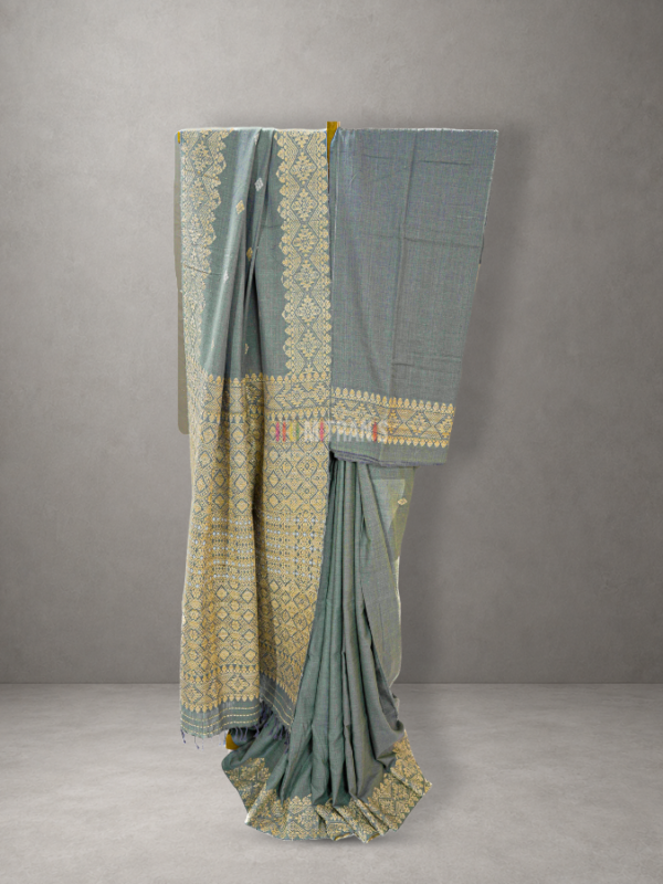 Green Magenta Assam Silk Saree with Mugha Ghicha Motifs | Mitranis