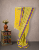Mustard Yellow Green Striped Udupi Cotton Saree
