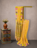 Orange Pink Dual Tone Assam Silk Saree with Multicolour Butis | Mitranis
