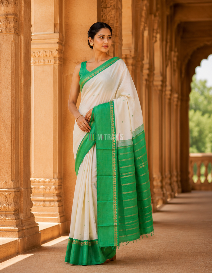 Light Lemon Yellow Pure Zari Meenakari Kanjivaram Silk Saree - Image 4