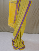 Mustard Yellow Green Striped Udupi Cotton Saree | Mitranis