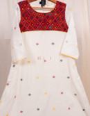 Bengal Cotton Jamdani Long Dress with Lambani Embroidery Patchwork