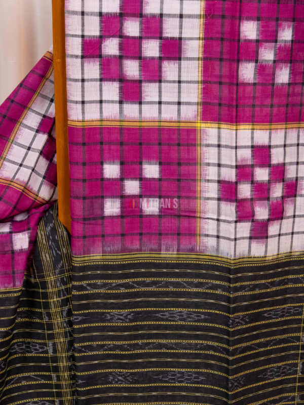 Magenta and White Pasapalli Cotton Dupatta