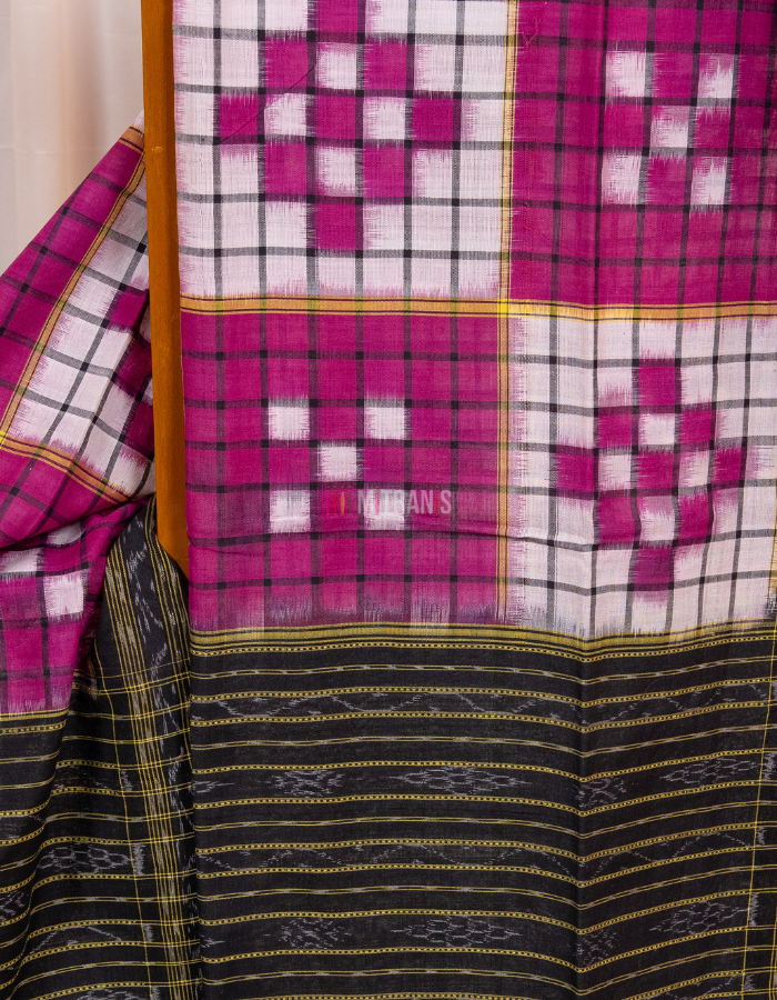 Magenta and White Pasapalli Cotton Dupatta