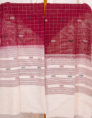 Maroon Kotpad Cotton Dupatta with Temple Border