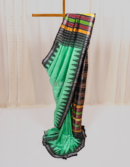 Cool Green Berhampuri Silk Saree in Pure 4 Ply Mulberry Silk