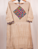 Gachi Tussar Long Dress with Kutch Embroidery Patchwork