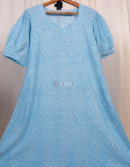 Blue Hand Block Print Cotton Long Dress