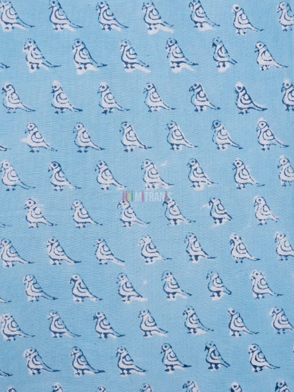 Blue Hand Block Print Cotton Long Dress