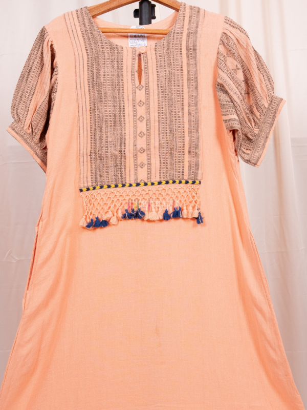 Kala Cotton Long Dress with Eri Threadwork and Pockets