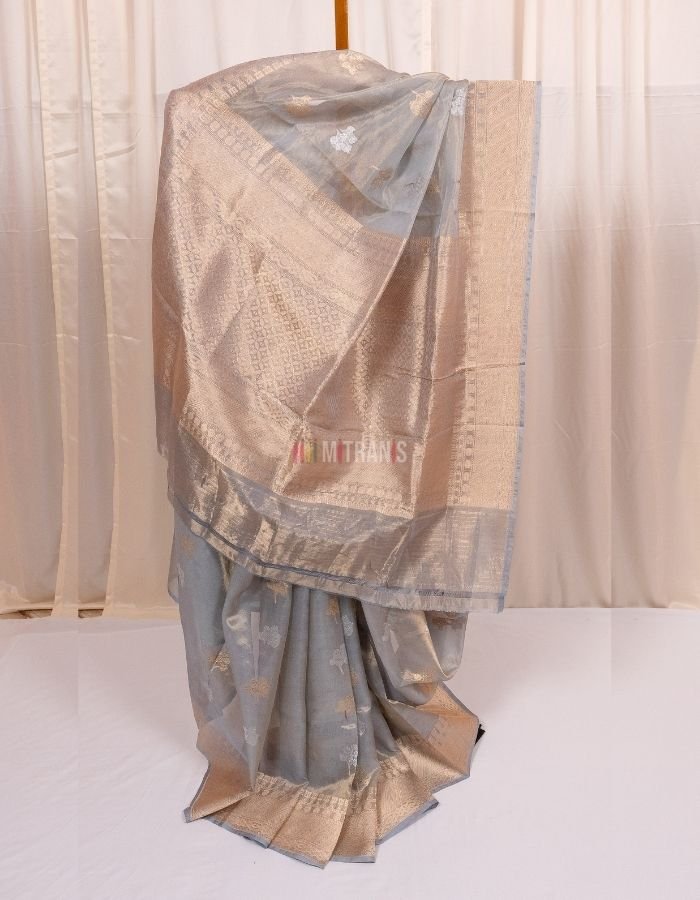 Aqua Tissue Banarasi Saree