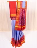 Slate Blue Rajkot Single Patola Silk Saree