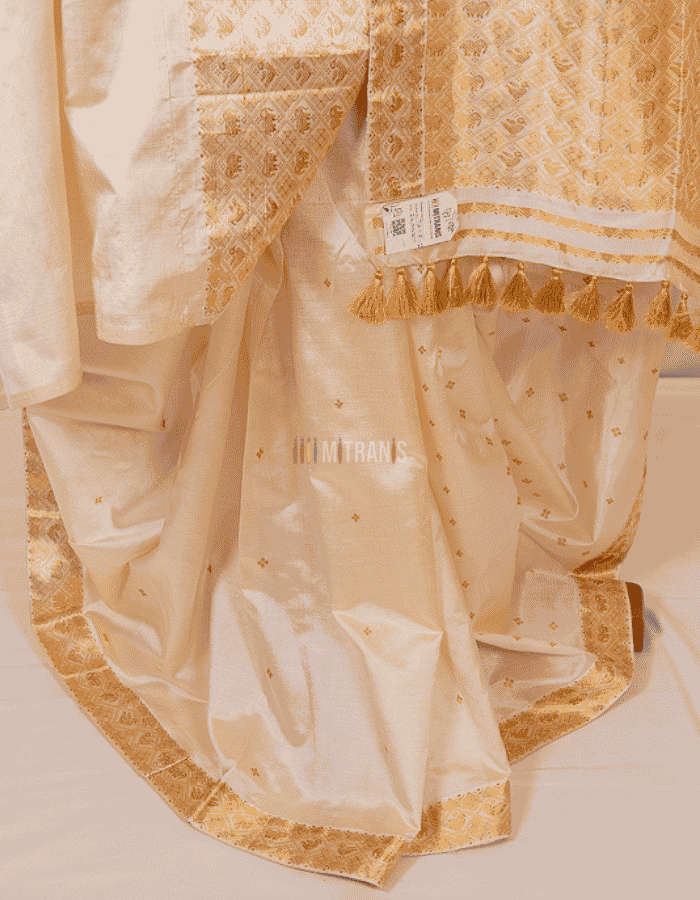 Cream Assam Toss-Pat Silk - Image 2