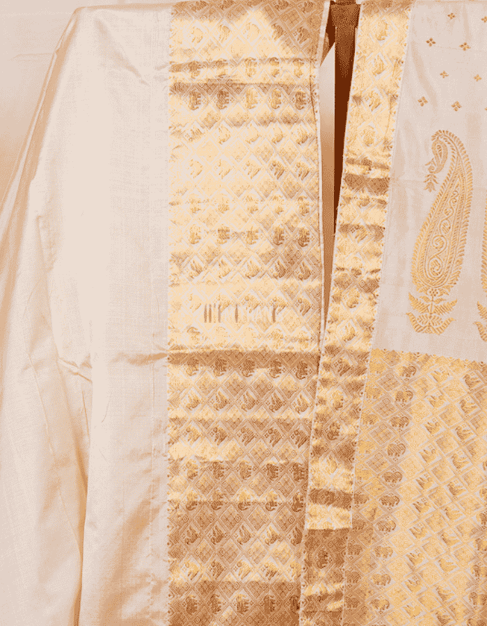 Cream Assam Toss-Pat Silk - Image 3