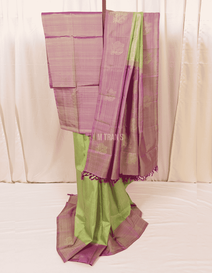 Pastel Green Pure Zari Kanjeevaram