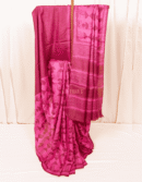 Magenta Dabu Hand Block Print Tussar