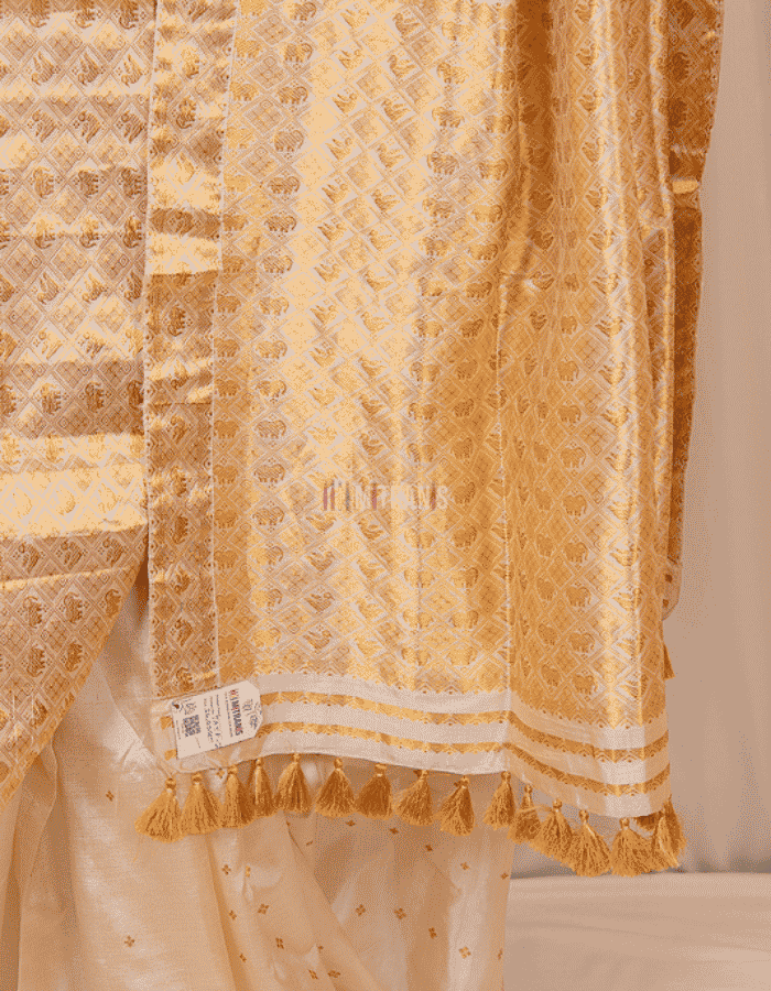 Cream Assam Toss-Pat Silk - Image 4