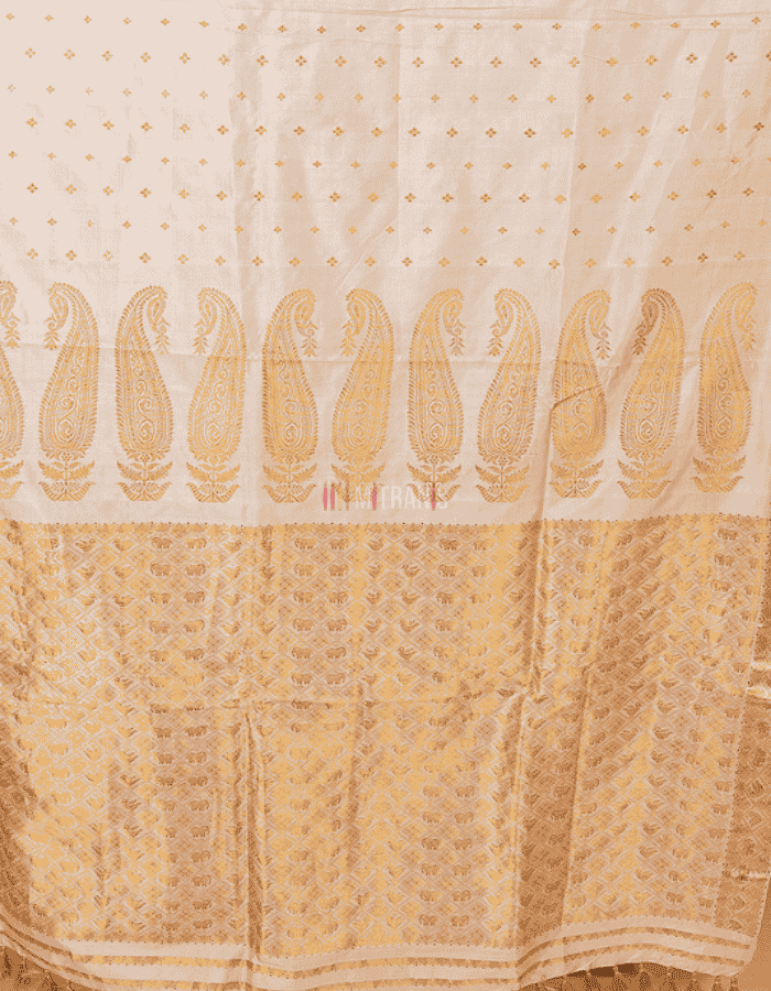 Cream Assam Toss-Pat Silk - Image 5
