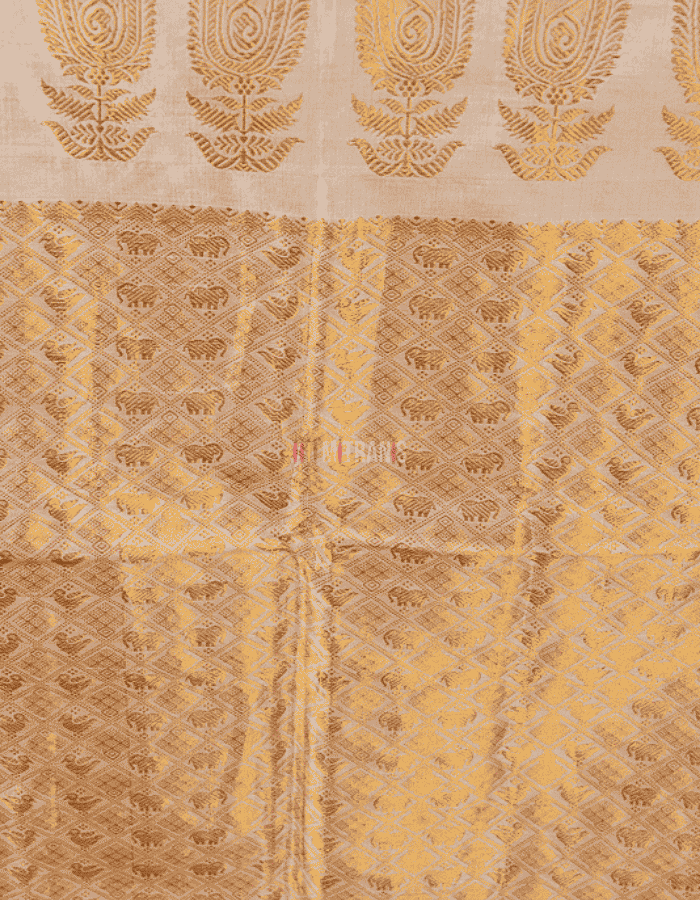 Cream Assam Toss-Pat Silk - Image 6