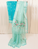 Sea Green Pure Silver Zari Kota Doria